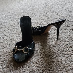 Gucci Black Patent Leather 9B Stilettos EUC